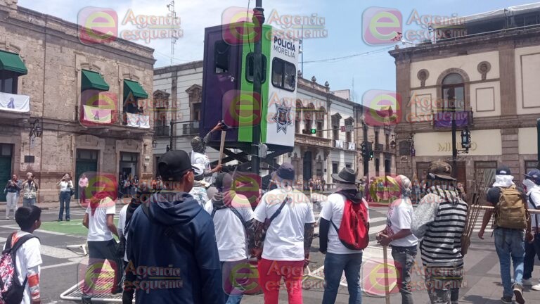 Indígenas de Arantepakua vandalizan Morelia