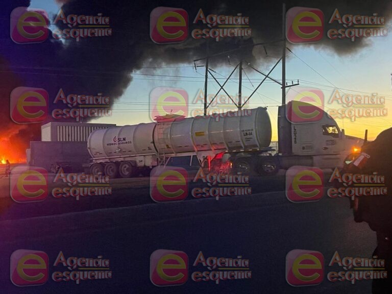 Atiende PC Tamaulipas incendio de pipas, al momento no se reportan lesionados