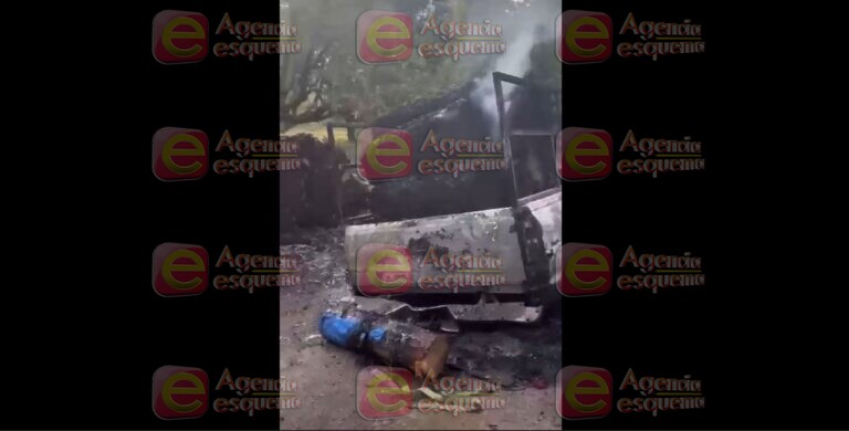 Presuntos talamontes huyen cuando le prenden fuego a sus camionetas