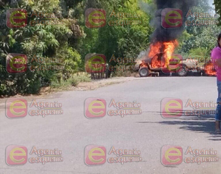 Bloquean y queman vehículos en Apatzingán y Buenavista en medio de operativo de seguridad