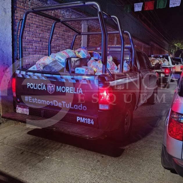 Decomisa Policía Morelia 700 despensas a Morena