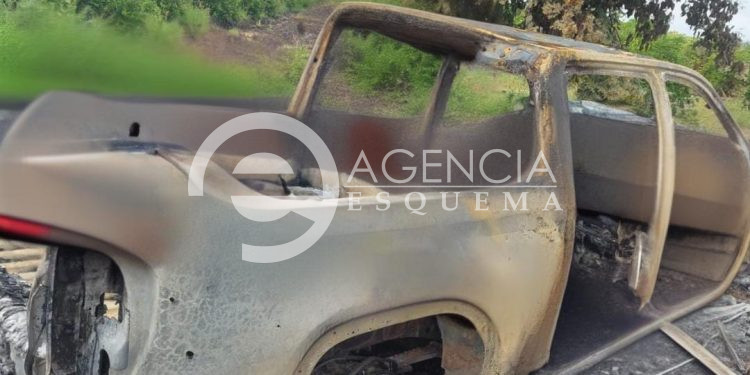 Localizan camioneta calcinada y baleada en el basurero de Tazumbos